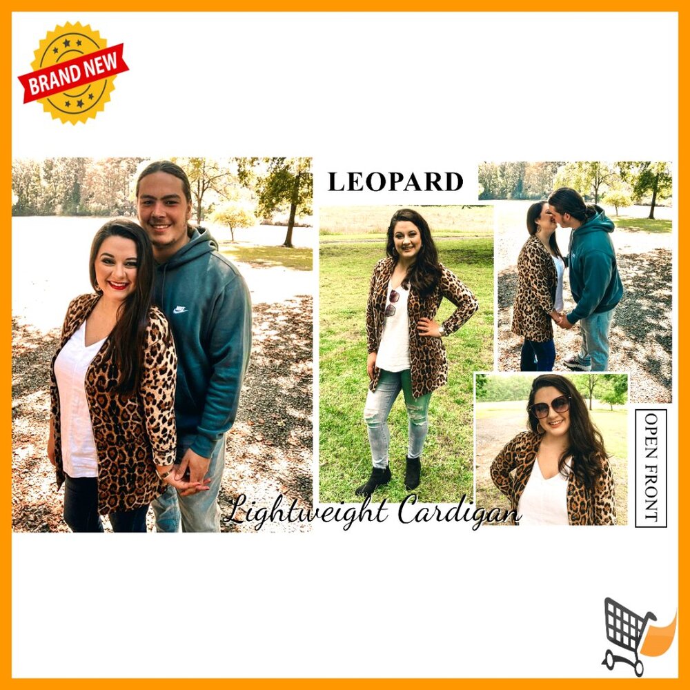 Lightweight Cardigan Leopard Print Button Down Po… - image 6